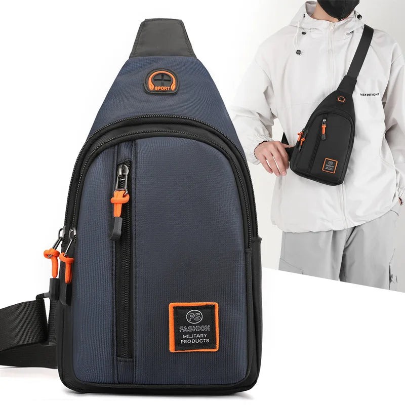 Men's Waterproof Oxford Crossbody Bag – Sports & Travel Chest Pouch