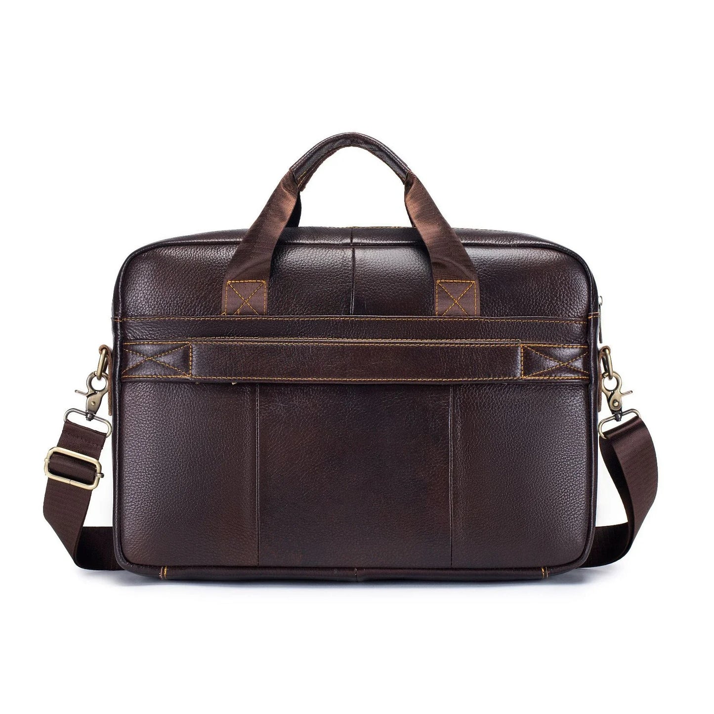 Genuine Leather Men's Briefcase Laptop Messenger Bag