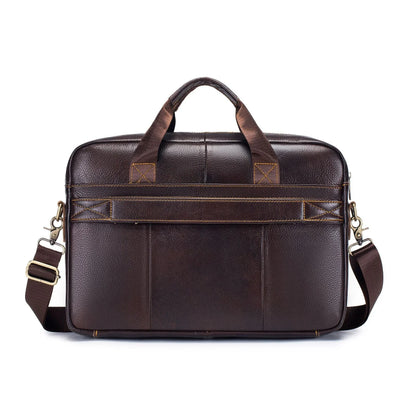 Genuine Leather Men's Briefcase Laptop Messenger Bag