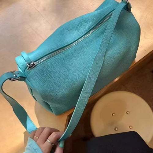 Minimalist Lychee Pattern Square Pillow Bag for Women – Korean Shoulder Bag