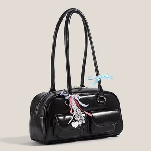Bowling Bag Style Boston Tote – Trendy Women's Shoulder Handbag