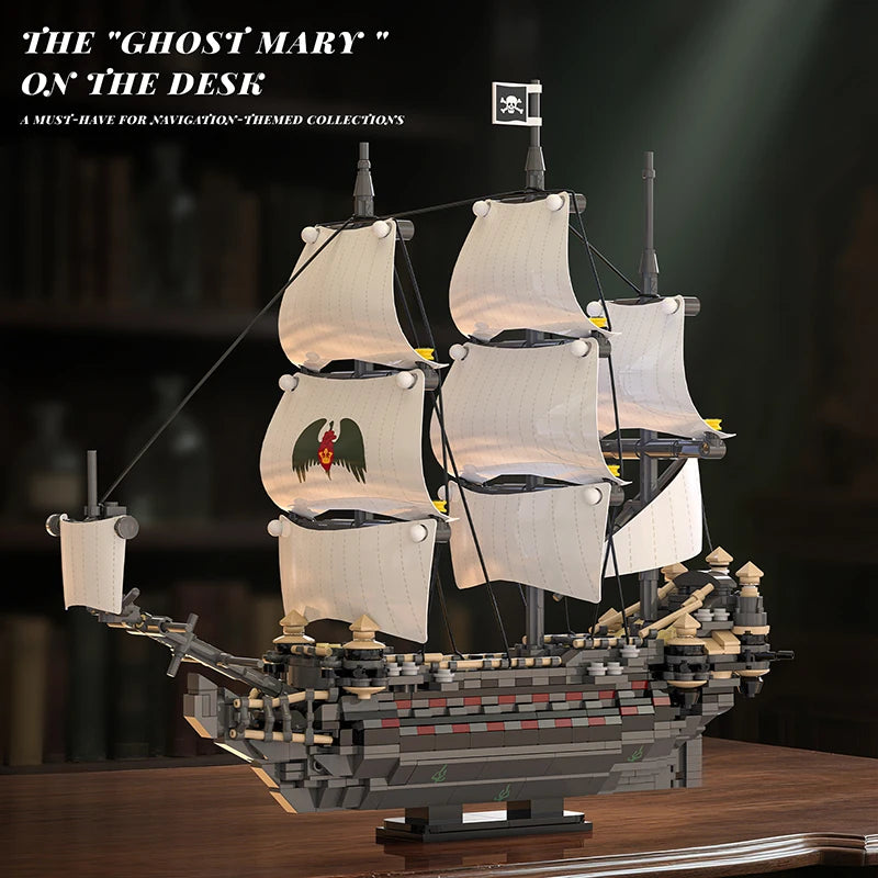 Ghost Mary Pirate Ship MOC Building Blocks Set – 1000 Pcs