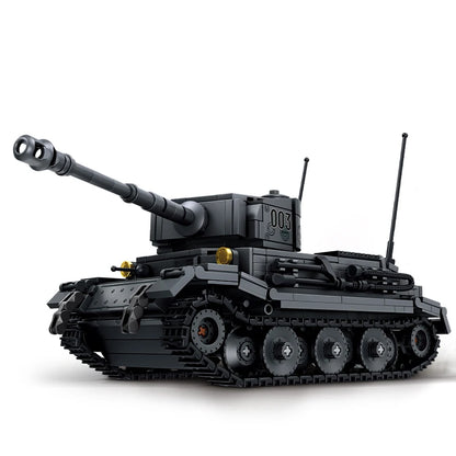 Military Tiger P Tank Building Blocks Set – 700+ Piece WWII Model Toy