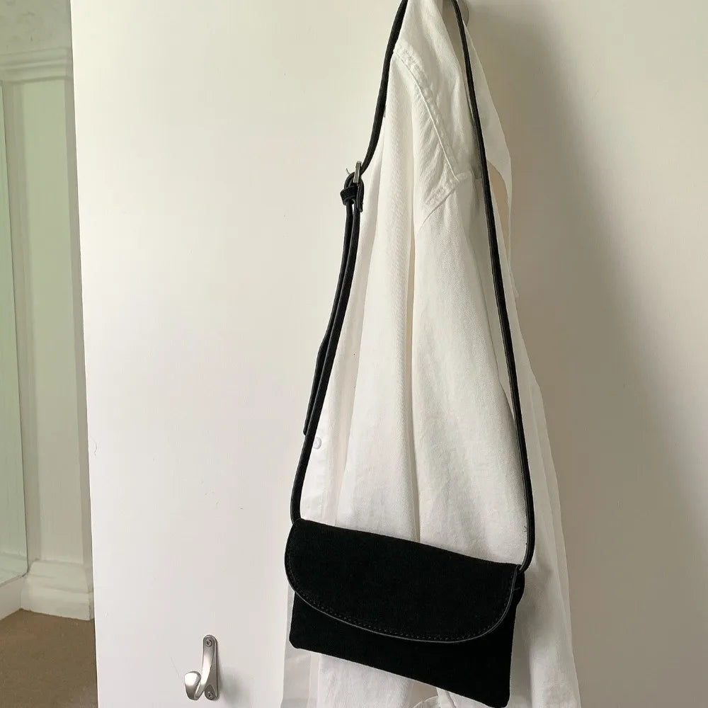 Suede Crossbody Phone Bag for Women – Lightweight Mini Shoulder Bag with Key Holder