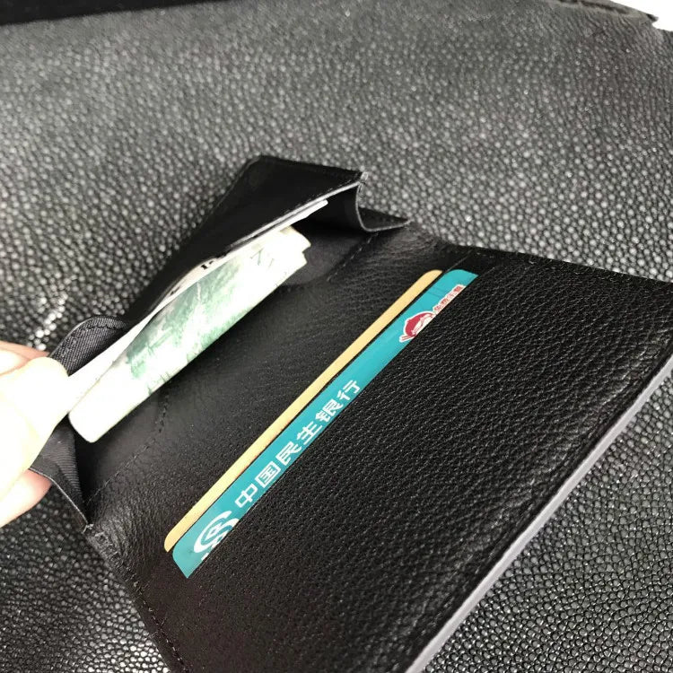 Ostrich Skin Genuine Leather Men's Card Holder Wallet