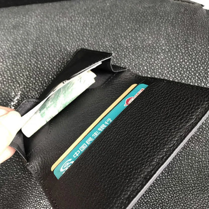 Ostrich Skin Genuine Leather Men's Card Holder Wallet