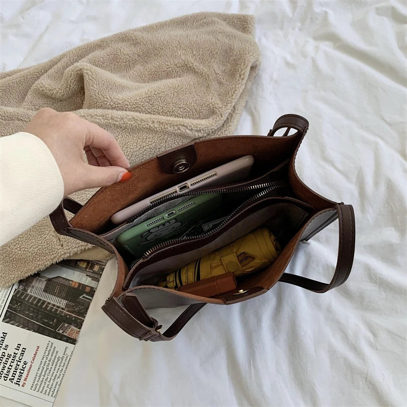 Luxury Leather Tote Bag – Large Capacity Shoulder Handbag