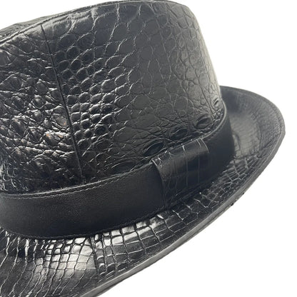 Crocodile Leather Wide Brim Fedora Hat – Men's Exotic Style
