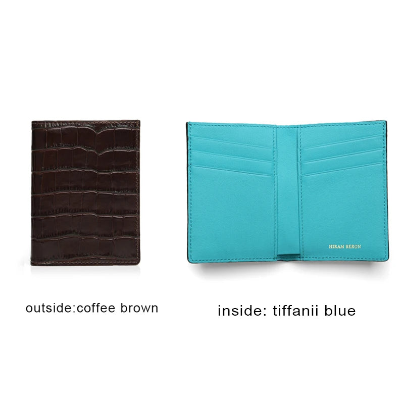Custom Monogram Luxury Leather Wallet – Crocodile Pattern RFID Blocking