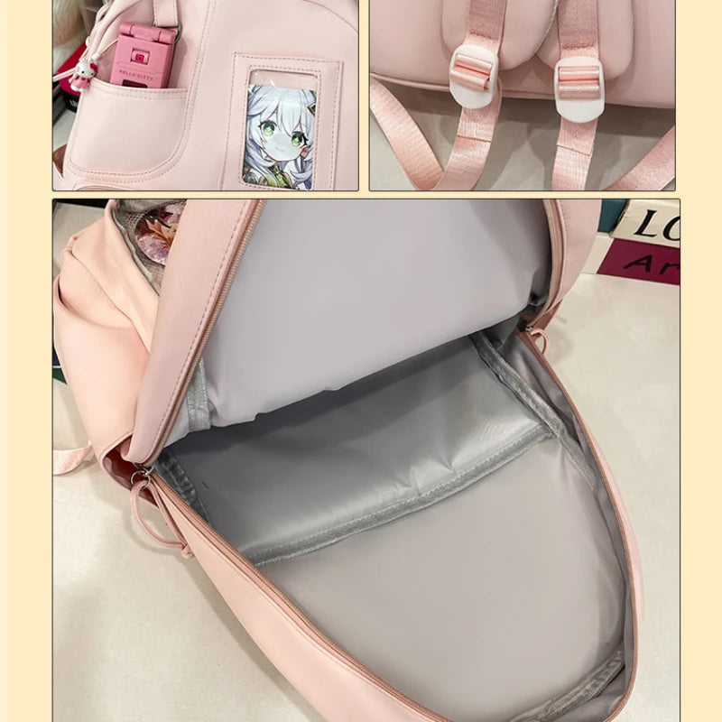 Anime Aesthetic Backpack for Women – Large Capacity College Bag