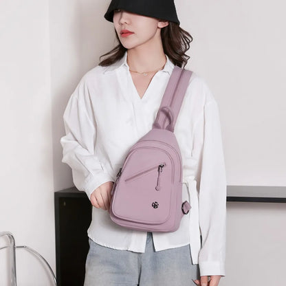 Women's Waterproof Nylon Sling Chest Bag – Lightweight Crossbody Shoulder Bag