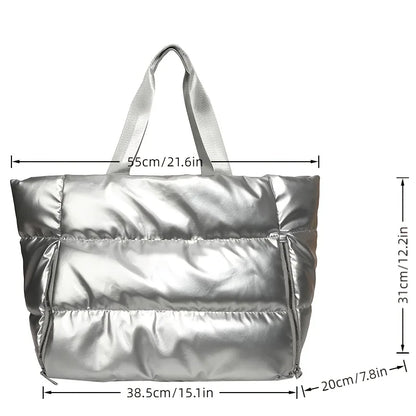 Quilted Tote Bag for Women – Waterproof Nylon Shoulder Bag