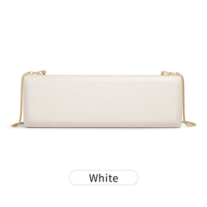 Evening Clutch Bag Women's Minimalist Hard Shell with Gold Chain