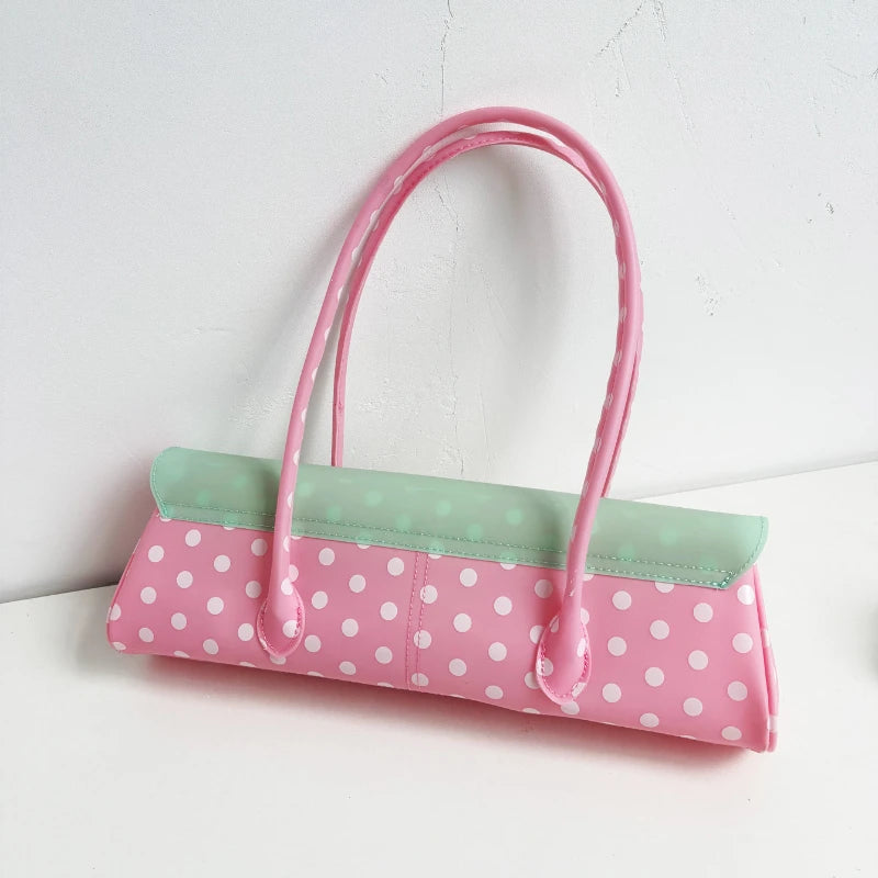 Polka Dot Colorblock Jelly Shoulder Bag for Women