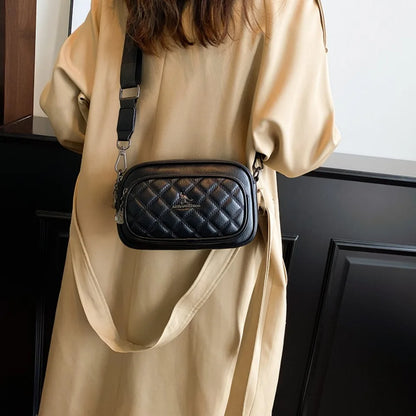 Luxury Quilted Crossbody Bag for Women – Soft PU Leather Shoulder Purse