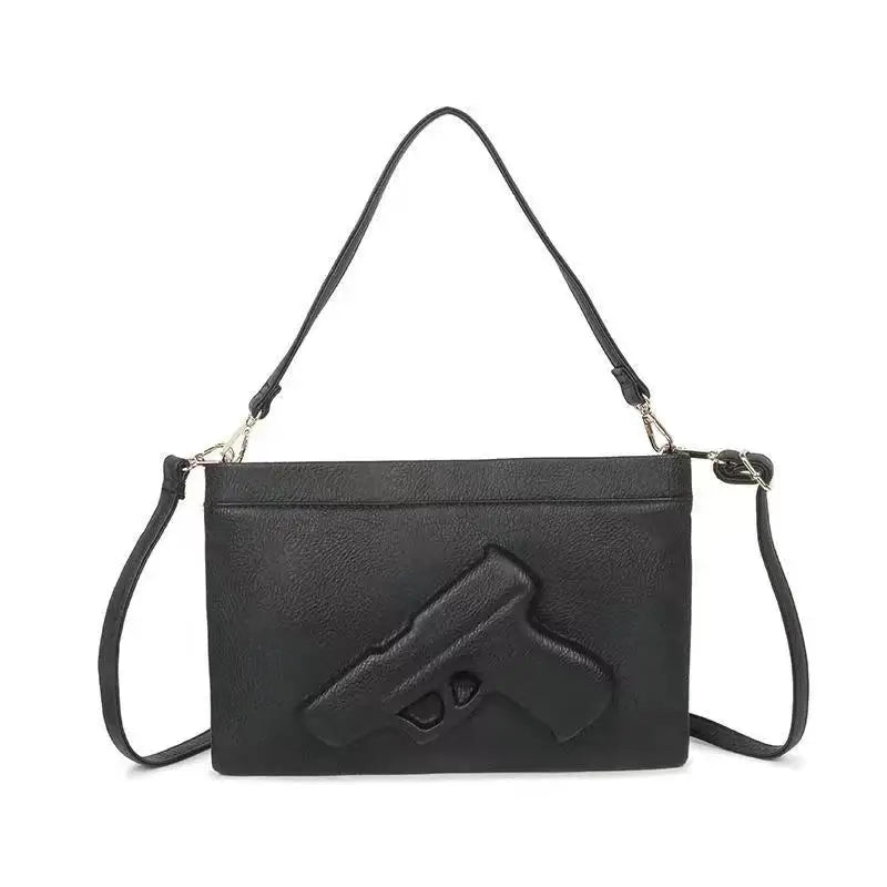 Leather Crossbody Clutch Bag for Women – Edgy Shoulder Purse