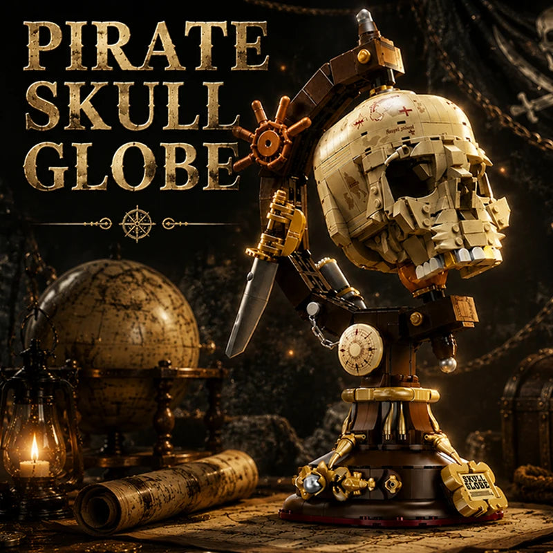 MOC Pirate Skull Globe Building Blocks – Creative Model Kit