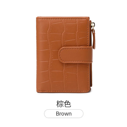 Animal Print Small Bifold Wallet for Women with Zipper