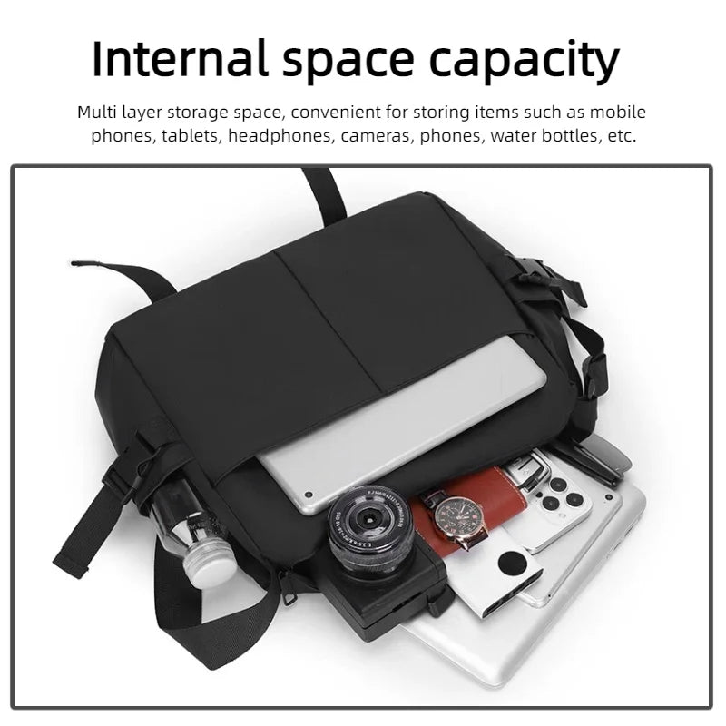 Men's Multi-Compartment Oxford Crossbody Shoulder Bag