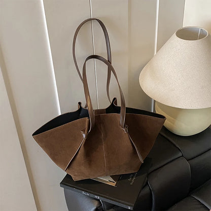 Large Capacity Women's Wing Shoulder Bag – Luxury Suede Tote