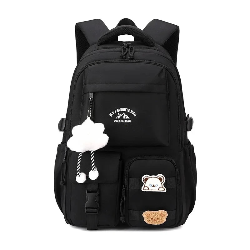 Waterproof Nylon Backpack – Korean Style Women's School & Travel Bag