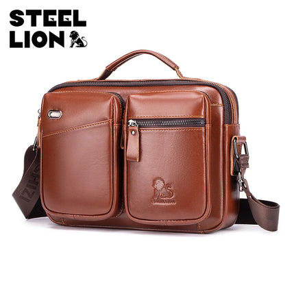 Genuine Leather Men's Crossbody Shoulder Bag – Business Handbag