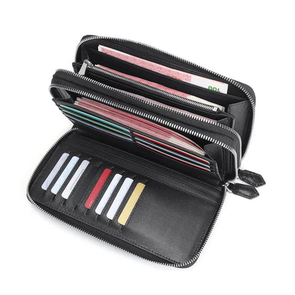 Crocodile Leather Men's Clutch – Double Zipper Business Handbag