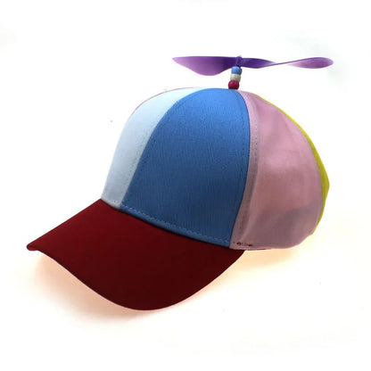 Propeller Baseball Cap – Colorblock Helicopter Hat for Kids & Adults