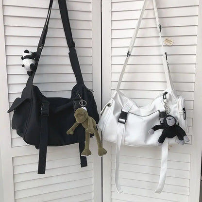 Canvas Messenger Bag – Unisex Japanese Harajuku Crossbody Shoulder Bag