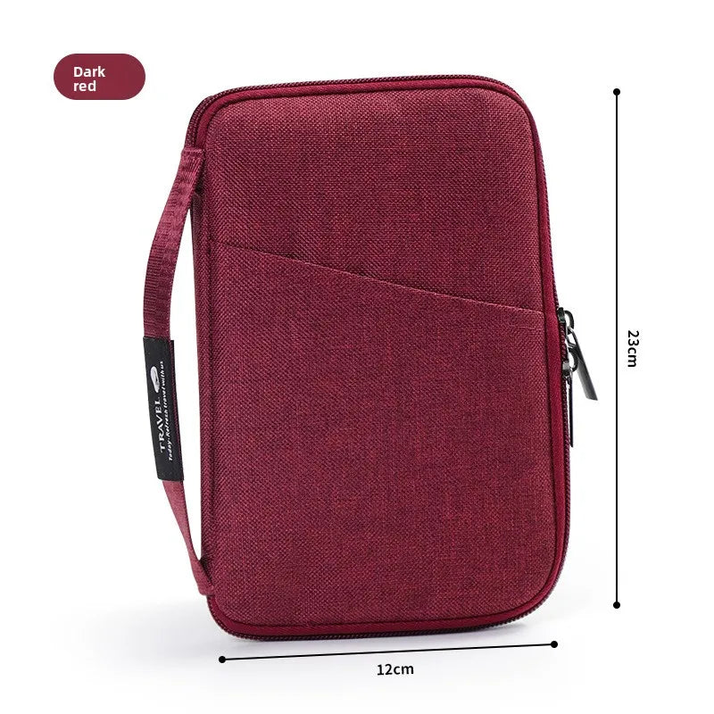 Travel Passport Holder Wallet Family Document Organizer with Zipper