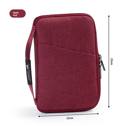 Travel Passport Holder Wallet Family Document Organizer with Zipper