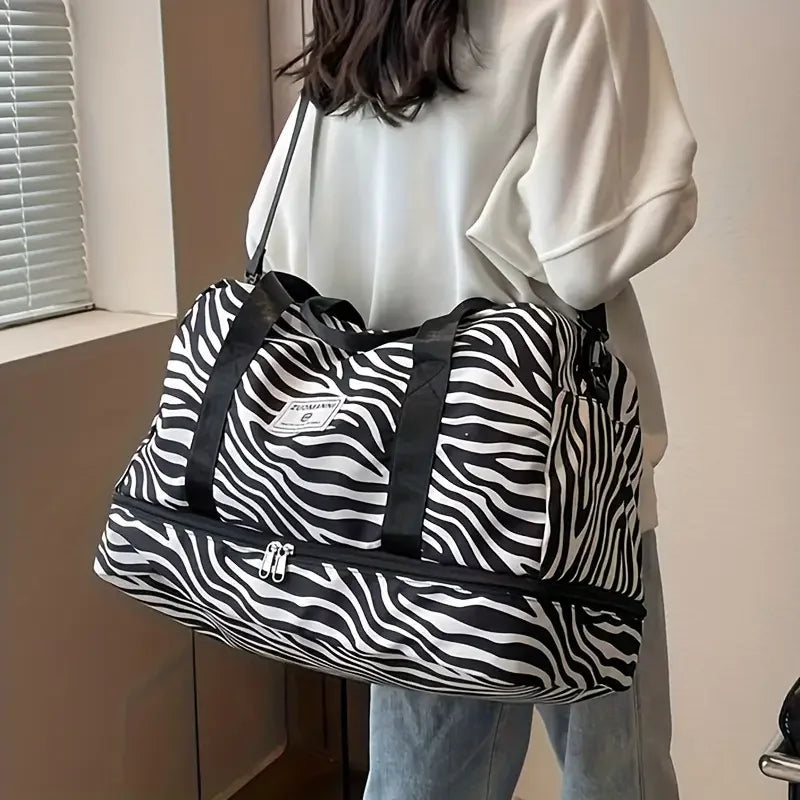 Animal Print Women's Duffle Bag – Large Nylon Gym & Travel Weekender