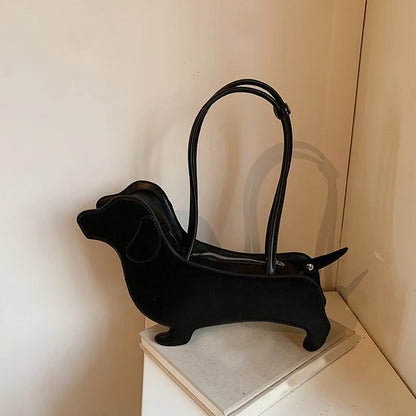 Dog Shaped Handbag - Novelty PU Leather Dachshund Shoulder Bag