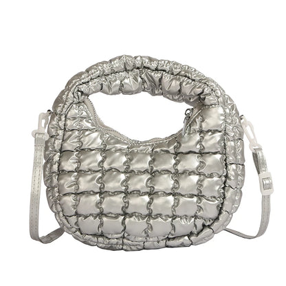 Quilted Puffer Shoulder Bag for Women – Lightweight Crossbody Handbag