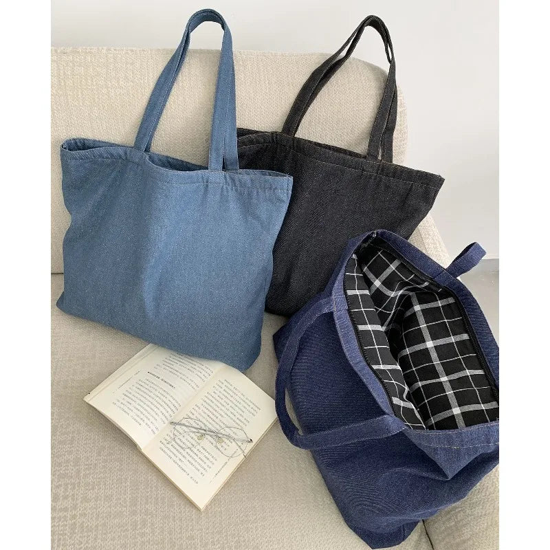 Denim Tote Bag Large Capacity Women's Shoulder Bag