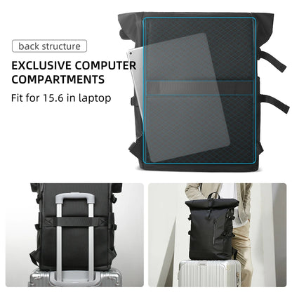 Expandable Waterproof Travel Backpack with 15.6" Laptop Compartment