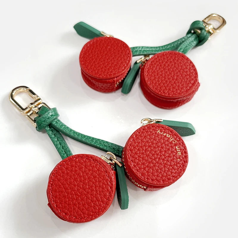 Fruit Coin Purse Keychain – Cute Mini Leather Zipper Pouch