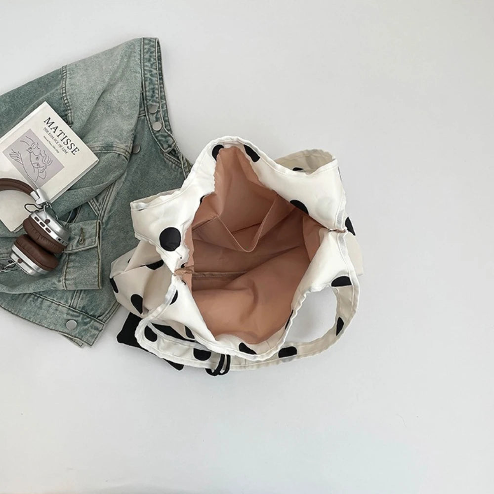 Polka Dot Crossbody Shoulder Bag – Large Capacity with Mini Pouch