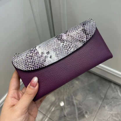Python Pattern Genuine Leather Long Wallet for Women