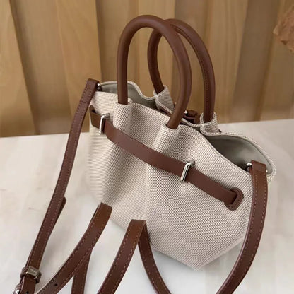 Canvas Belt Buckle Tote Bag – Large Capacity