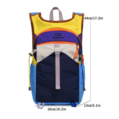 Contrasting Color Travel Backpack – Lightweight Outdoor Hiking Bag for Women