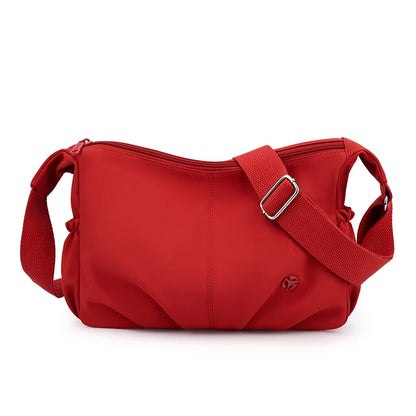 Women's Waterproof Nylon Crossbody Bag – 2-Layer Lightweight Shoulder Hobo Bag