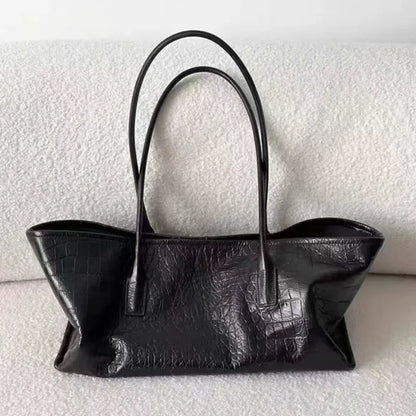Luxury Crocodile Pattern Women Tote Bag Vintage Large Capacity Shoulder Handbag Minimalist Commute