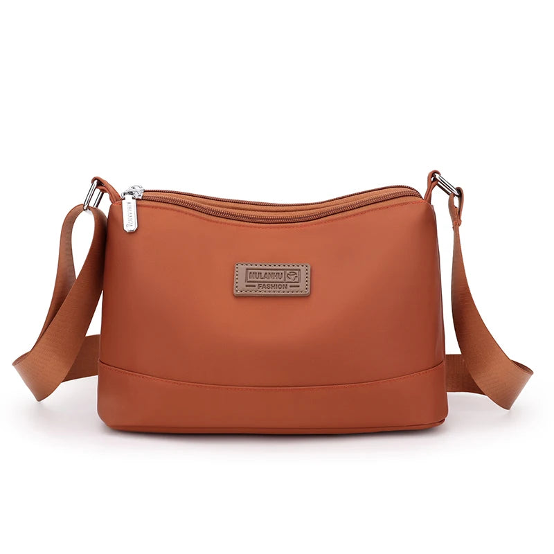 Women's Waterproof Nylon Crossbody Bag – 3-Layer Shoulder Handbag