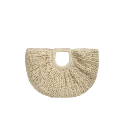 Raffia Crochet Beach Bag – Handmade Woven Clutch Handbag