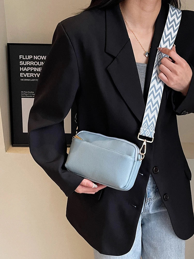 Vegan Leather Crossbody Bag for Women – Minimalist PU Shoulder Bag