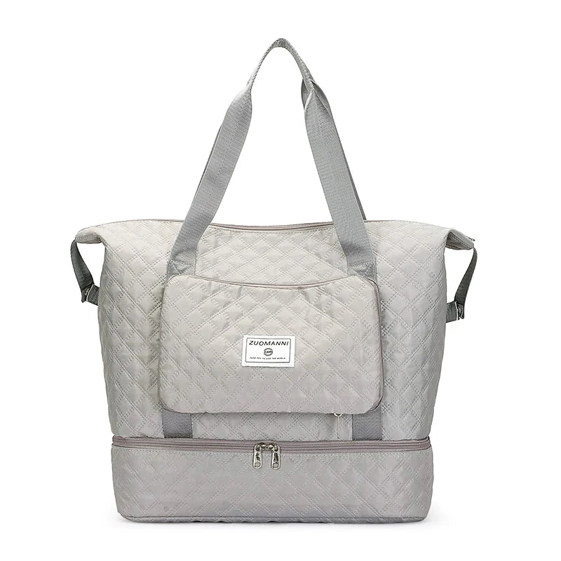Large Capacity Weekender Bag with Shoe Compartment for Gym & Travel