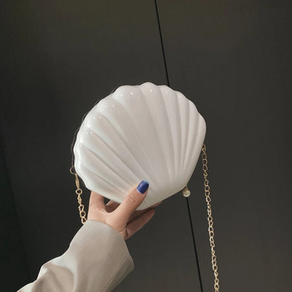 Shell Shape Crossbody Bag with Chain Strap for Women