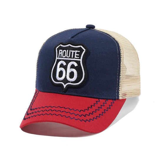 Route 66 Mesh Trucker Cap – Breathable Adjustable Baseball Hat