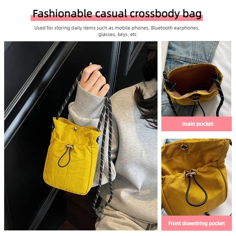 Women's Drawstring Mini Crossbody Shoulder Bag